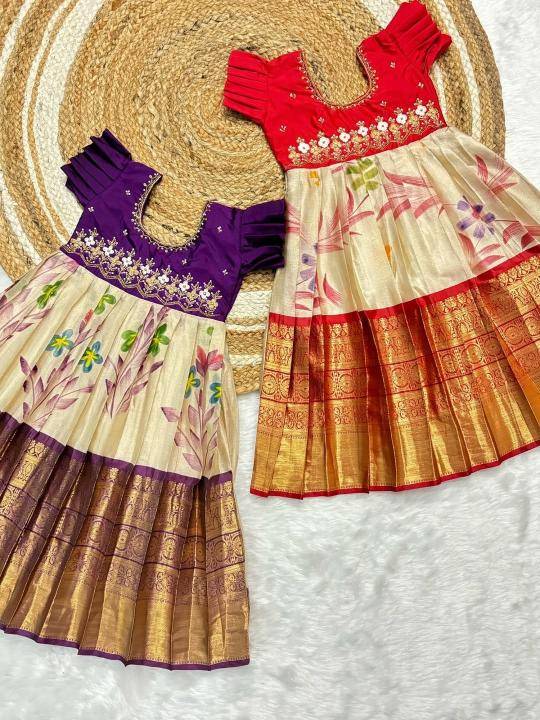 NEW LAUNCIN crape Kids gown Indian clothing manufacturers